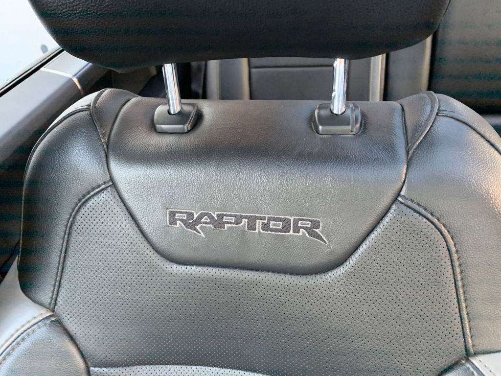 F 150 Raptor sedadla detail